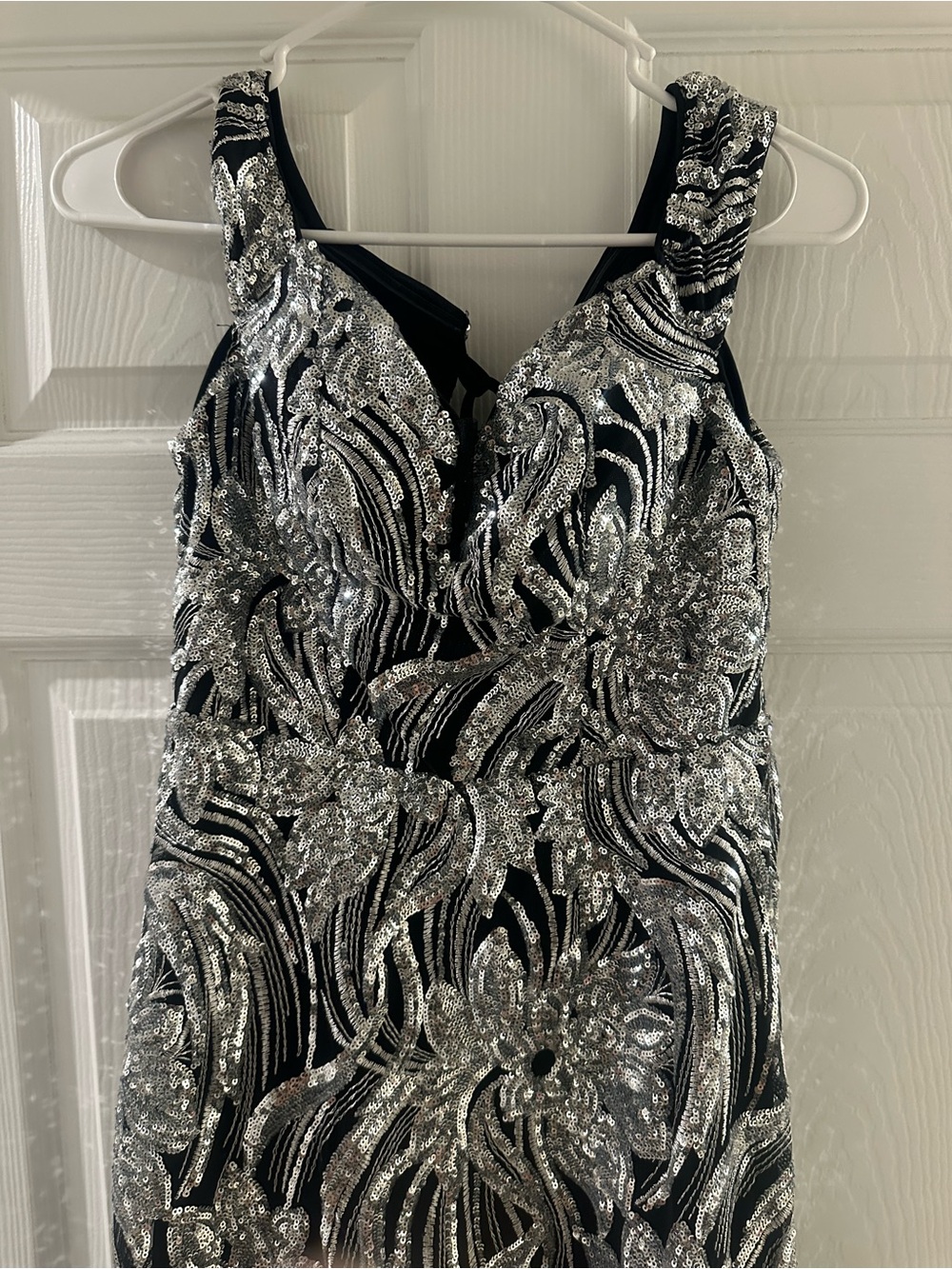 Women's Black Sequin Evening Tank Top